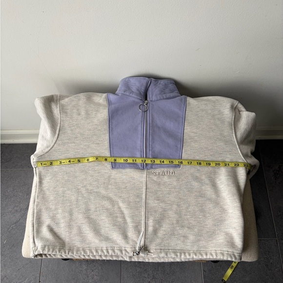 STAUD Alys Pullover Zip Up Sweatshirt Size Medium - Picture 8 of 8